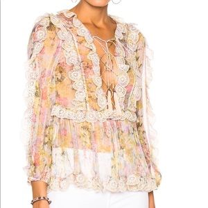 Zimmermann Valour scallop ruffle blouse 2 4 6 8